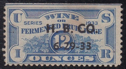# REF4 (1933) Fermented Fruit Juice (Wine) - Sgl, Used, 6-29-33 [2]