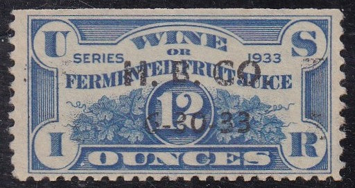 # REF4 (1933) Fermented Fruit Juice (Wine) - Sgl, Used, 6-30-33 [2]