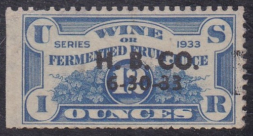 # REF4 (1933) Fermented Fruit Juice (Wine) - Sgl, Used, 6-30-33 [3]