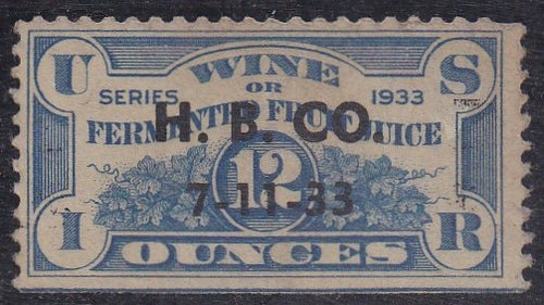 # REF4 (1933) Fermented Fruit Juice (Wine) - Sgl, Used, 7-11-33 [1]