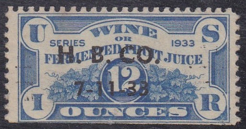 # REF4 (1933) Fermented Fruit Juice (Wine) - Sgl, Used, 7-11-33 [3]