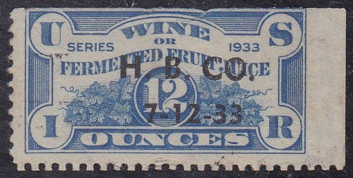 # REF4 (1933) Fermented Fruit Juice (Wine) - Sgl, Used, 7-12-33 [1]