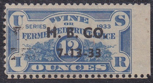 # REF4 (1933) Fermented Fruit Juice (Wine) - Sgl, Used, 7-13-33 [3]