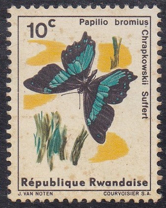 Rwanda # 114 (1965) Butterfly - Sgl, MLH