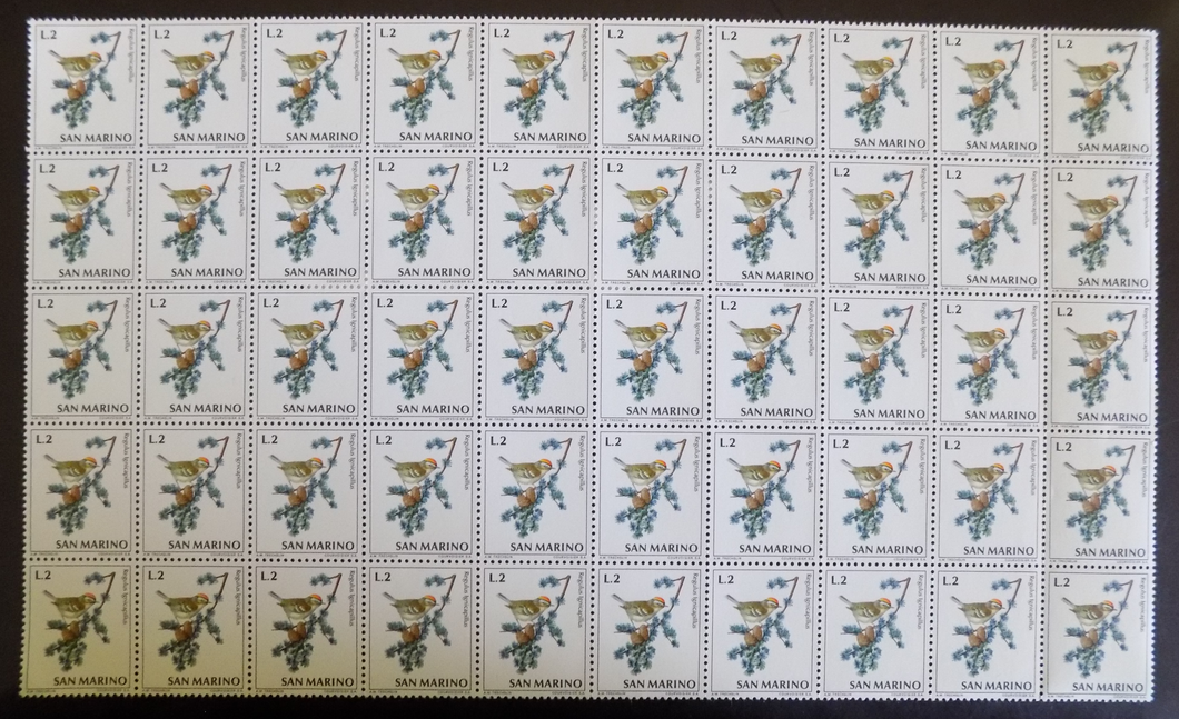 San Marino # 778 (1972) Bird, Firecrest - BK/50, MNH