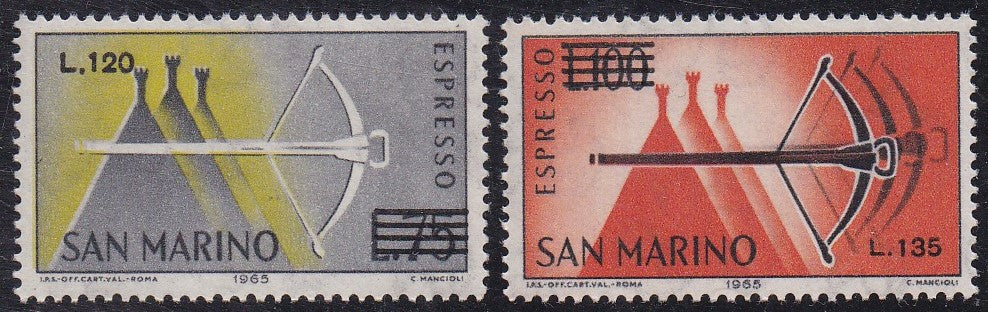 San Marino # E26-E27 (1965) Archery - Sgls, Set/2, MNH