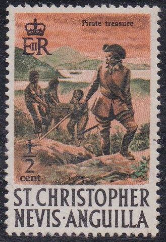St Christopher, Nevis, Anguilla # 206 (1970) Pirates - Sgl, MNH