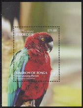 Tonga (2023) Birds of the World, Parrots - SS, Set/4, MNH