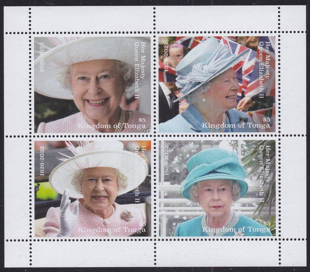 Tonga (2023) Queen Elizabeth Remembered - MS, MNH