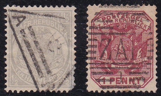 Transvaal # 123-24 (1885) Coat of Arms - Sgl, Set/2, Used