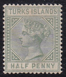 Turks Islands # 48 (1885) Queen Victoria - Sgl, MH