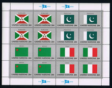 United Nations - NY # 425-40 (1984) Flags - Panes, Set/4, MNH