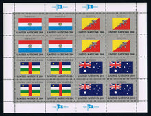 United Nations - NY # 425-40 (1984) Flags - Panes, Set/4, MNH