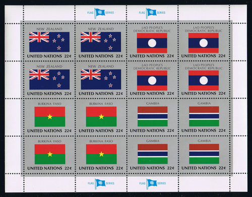 United Nations - NY # 477-92 (1986) Flags - Panes, Set/4, MNH