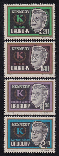 Uruguay # 714-15, C269-C270 (1965) JFK - Sgls, Set/4, MNH