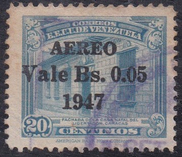 Venezuela # C237 (1947) Birthplace of Simon Bolivar - Sgl, Used