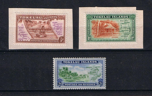 Tokelau # 1-3 (1948) Map with Scenes - Sgls, Set/3, MH/LH