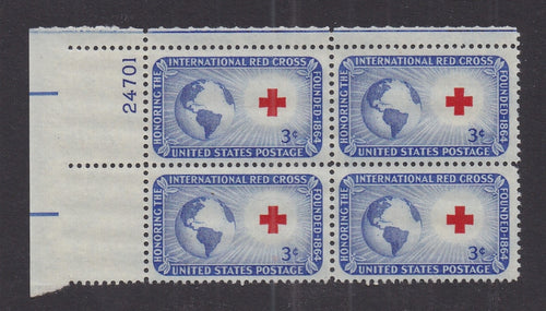 # 1016 (1952) Red Cross - PB, UL #24701, MNH