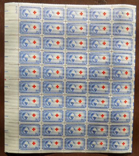 # 1016 (1952) Red Cross - Pane, MNH