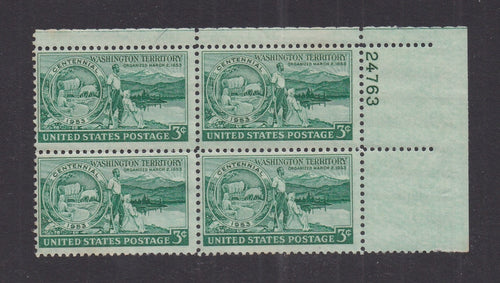 # 1019 (1953) Washington Territory - PB, UR #24763, MNH