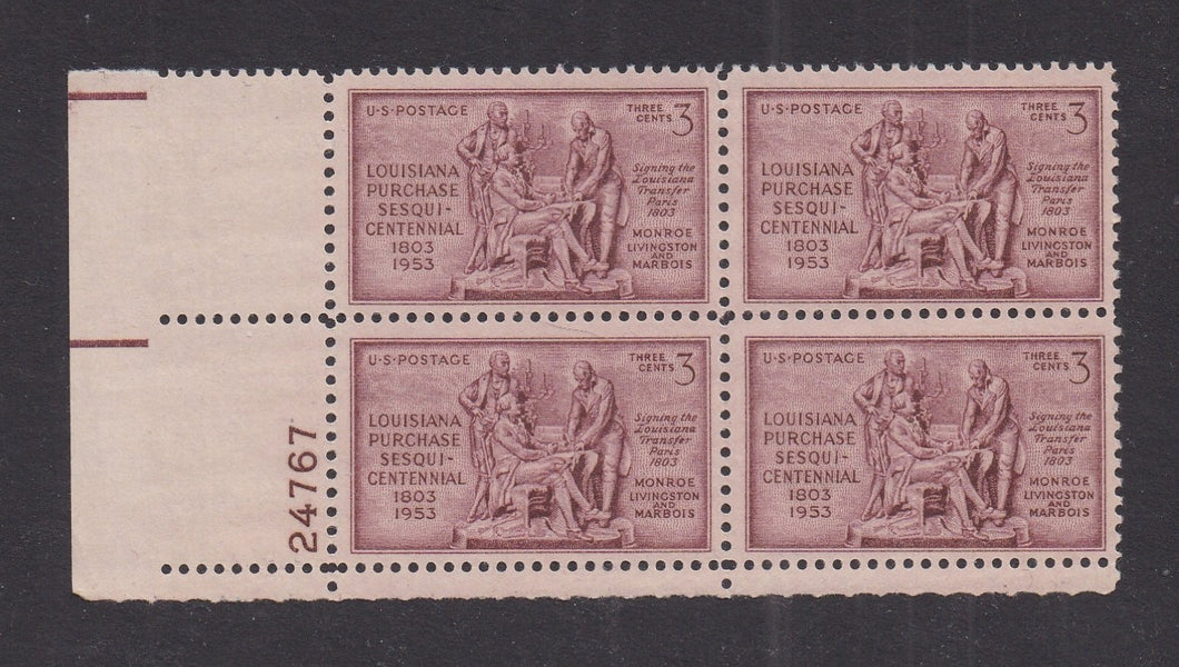 # 1020 (1953) Louisiana Purchase - PB, LL #24767, MNH
