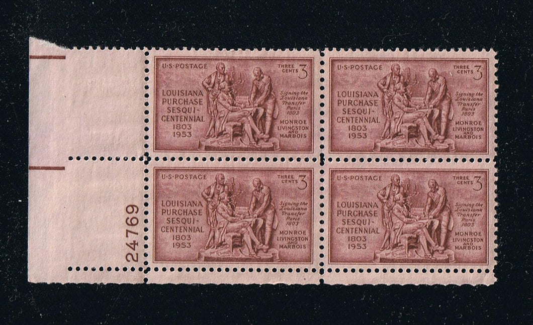 # 1020 (1953) Louisiana Purchase - PB, LL #24769, MNH