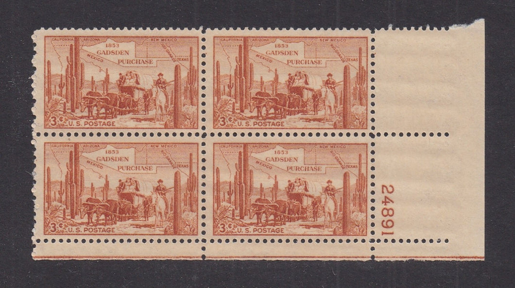 # 1028 (1953) Gadsden Purchase - PB, LR #24891, MNH