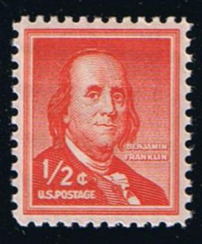 # 1030a (1958) Franklin, Dry - Sgl, MNH