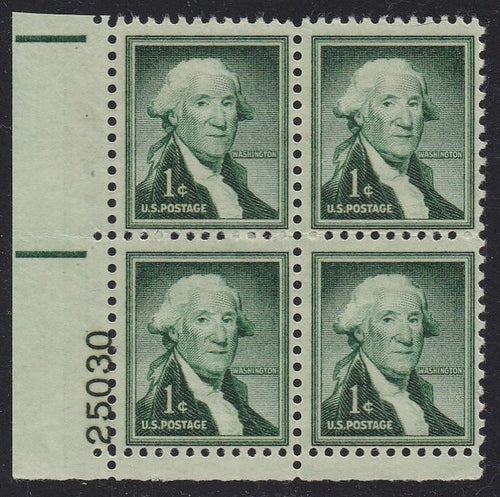 # 1031 (1954) Washington, Wet - PB, LL #25030, MNH