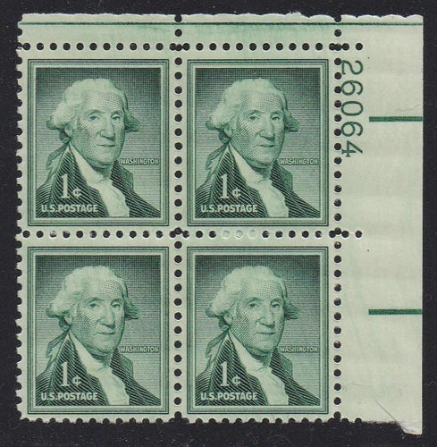 # 1031b (1956) Washington, Dry - PB, UR #26064, MNH