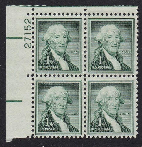 # 1031b (1956) Washington, Dry - PB, UL #27152, MNH