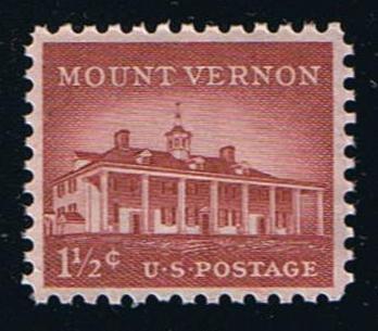 # 1032 (1956) Mount Vernon, Dry - Sgl, MNH