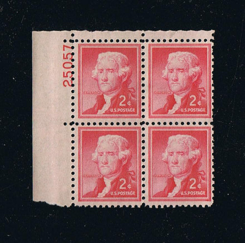# 1033 (1954) Jefferson, Dry - PB, UL #25057, MNH