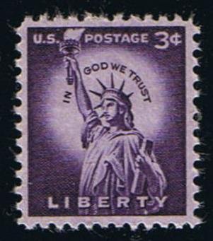# 1035 (1954) Statue of Liberty, Wet - Sgl, MNH