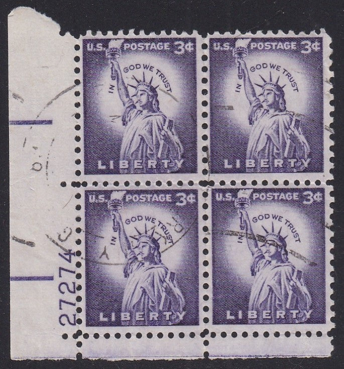 # 1035c (1954) Statue of Liberty, Dry - PB, LL #27274, Used
