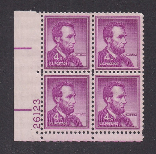 # 1036a (1954) Lincoln, Dry - PB, LL #26123, MNH [17]