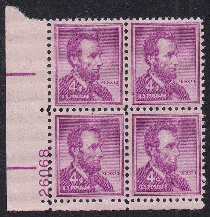 # 1036a (1954) Lincoln, Dry - PB, LL #26068, MNH [1]