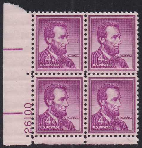 # 1036a (1954) Lincoln, Dry - PB, LL #26100, MNH [1]