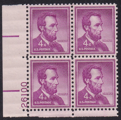 # 1036a (1954) Lincoln, Dry - PB, LL #26100, MNH [2]