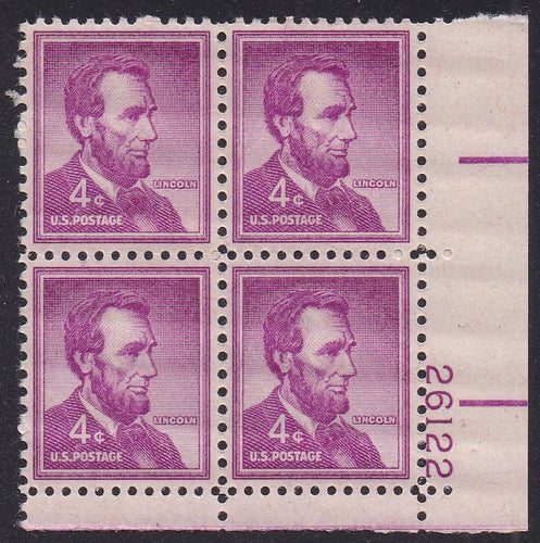 # 1036a (1954) Lincoln, Dry - PB, LR #26122, MNH [11]