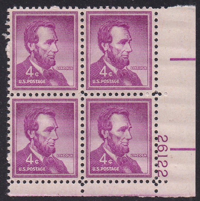 # 1036a (1954) Lincoln, Dry - PB, LR #26122, MNH [11]