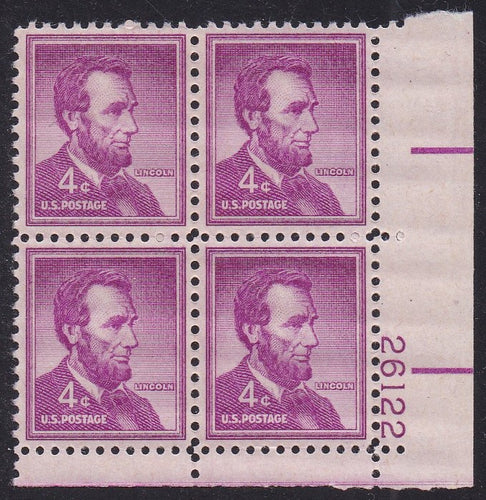 # 1036a (1954) Lincoln, Dry - PB, LR #26122, MNH [12]