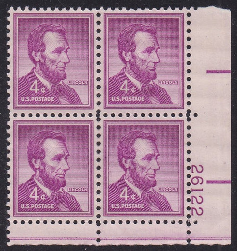 # 1036a (1954) Lincoln, Dry - PB, LR #26122, MNH [2]