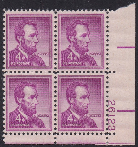# 1036a (1954) Lincoln, Dry - PB, LR #26123, MNH [13]