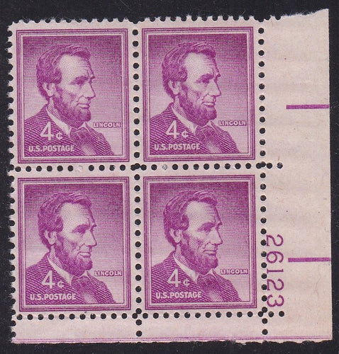 # 1036a (1954) Lincoln, Dry - PB, LR #26123, MNH [14]