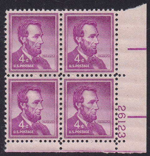 # 1036a (1954) Lincoln, Dry - PB, LR #26123, MNH [1]
