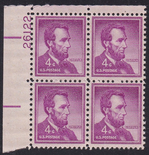 # 1036a (1954) Lincoln, Dry - PB, UL #26122, MNH [1]