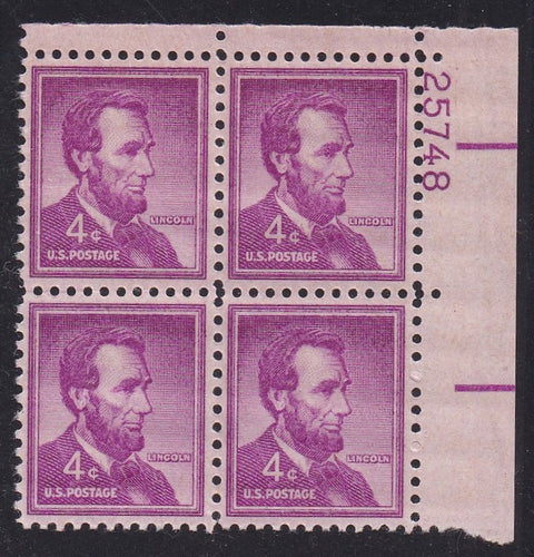 # 1036a (1954) Lincoln, Dry - PB, UR #25748, MNH [1]