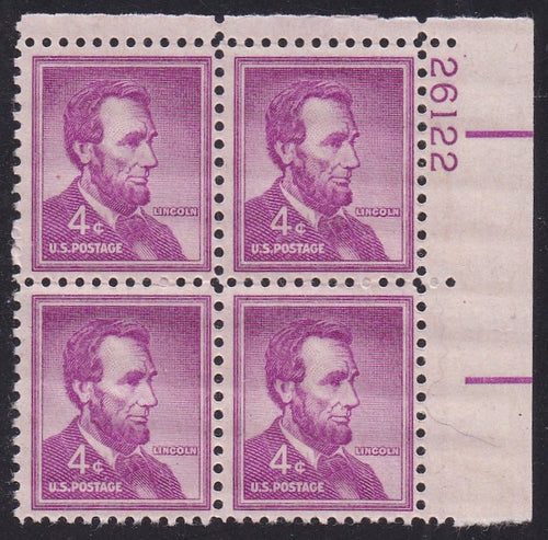# 1036a (1954) Lincoln, Dry - PB, UR #26122, MNH [1]