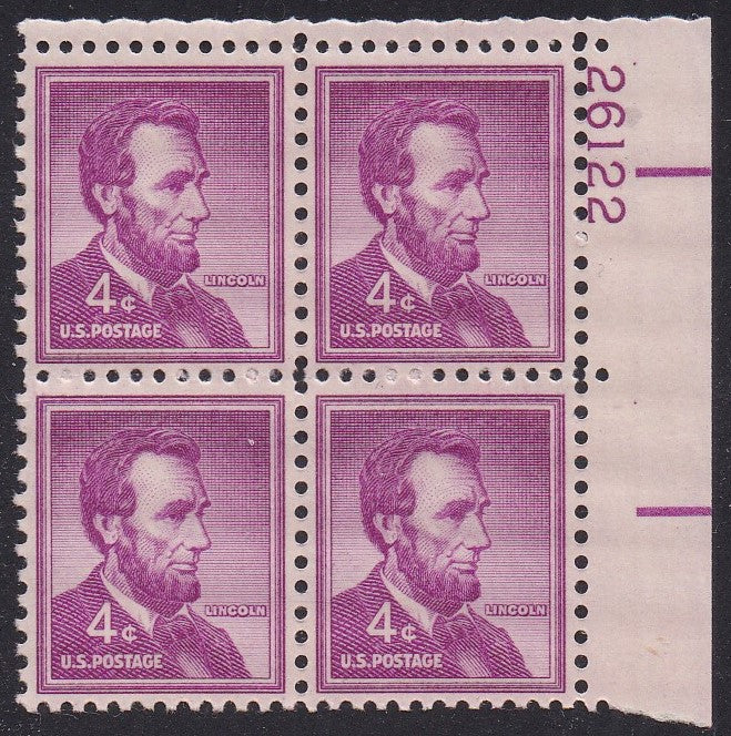 # 1036a (1954) Lincoln, Dry - PB, UR #26122, MNH [2]